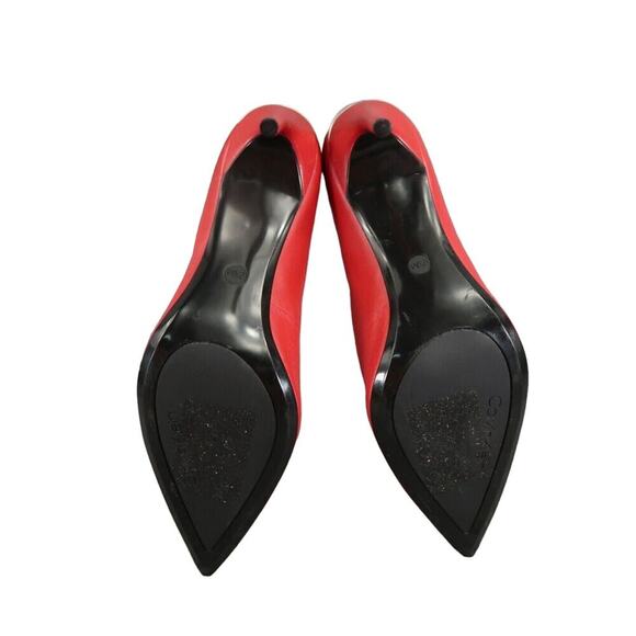Calvin Klein Shoes Womens 9.5 Pumps Stiletto Heels Red Leather Pointed Toe Sexy - Picture 14 of 16